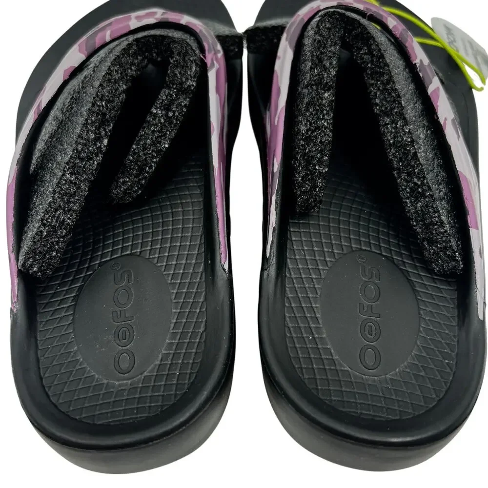 NEW Oofos Oolala Flip Flops Thong Sandals Womens 5 Limited Edition Purple Camo